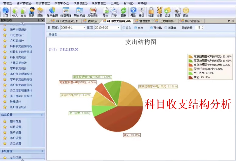 財務簿記ソフトウェアV4.32収入支出借金貸付借入金返済出納管理簿記通管理(图7)